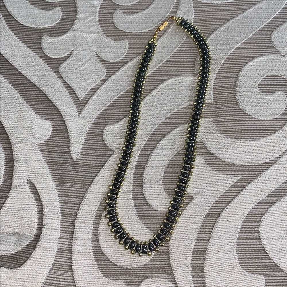 Gold and dark silver statement necklace